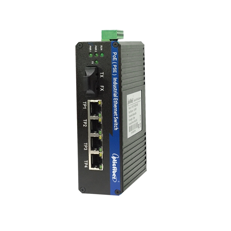 百兆1光4電工業級PoE交換機